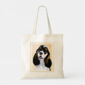 Cocker Spaniel (Parti) Schilderen - Oorspronkelijk Tote Bag (Achterkant)