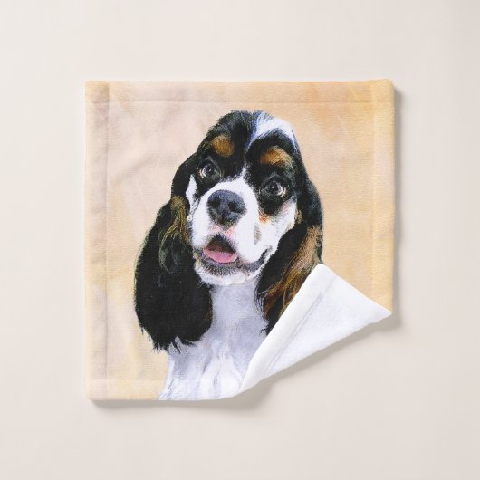 Cocker Spaniel (Parti) Schilderen - Originele Dog  Bad Handdoek (Wasdoekje)