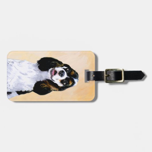 Cocker Spaniel (Parti) Schilderen - Originele Dog Bagagelabel (Voorkant horizontaal)