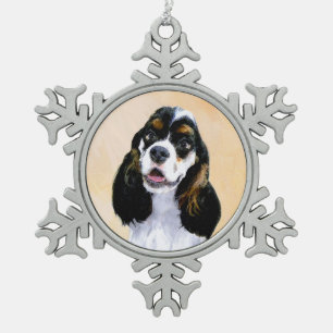 Cocker Spaniel (Parti) Schilderen - Originele Dog  Tin Sneeuwvlok Ornament