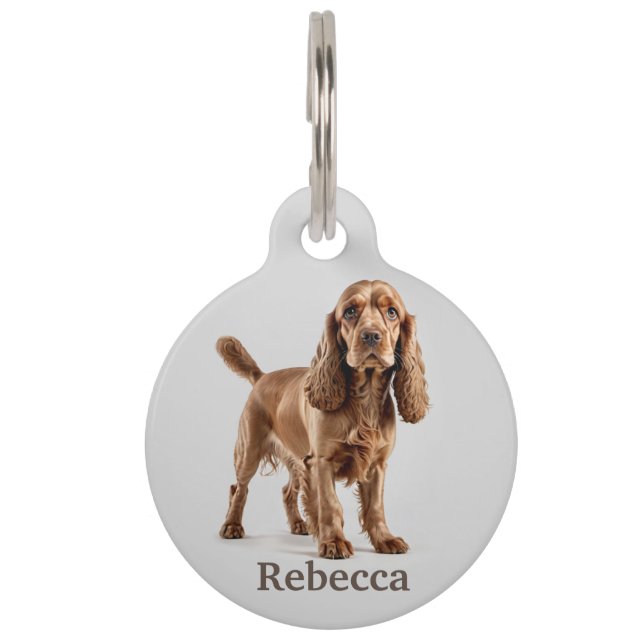 Cocker Spaniel Personaliseren Huisdierpenning (Voorkant)