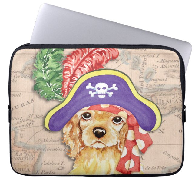 Cocker Spaniel Pirate Laptop Sleeve (Voorkant)