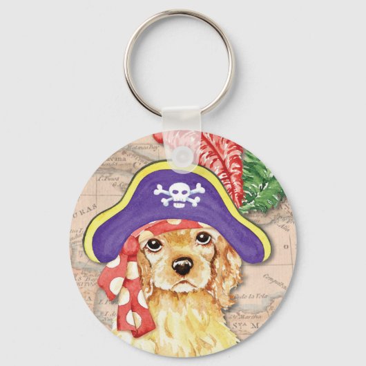 Cocker Spaniel Pirate Sleutelhanger (Voorkant)