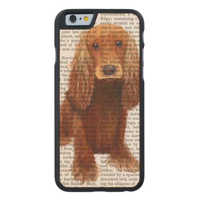 Cocker Spaniel Plain Carved Wood iPhone Hoesje (Achterkant)