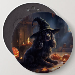 Cocker Spaniel Pompoenen Halloween Griezelen Ronde Button 6,0 Cm