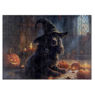 Cocker Spaniel Pompoenen Halloween Scary Snijplank