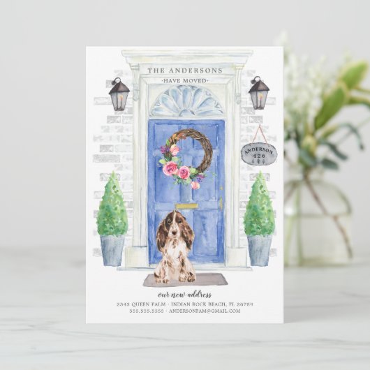 Cocker Spaniel Porte avant Déplacement Faire-part (Debout devant)