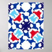 Cocker Spaniel Poster blauw en rood (Voorkant)
