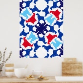 Cocker Spaniel Poster blauw en rood (Keuken)