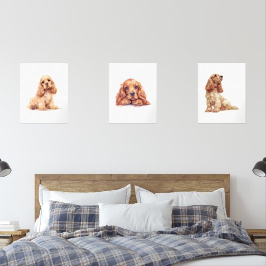 Cocker Spaniel Poster, Cocker Spaniel Lover Cadeau (Chambre à coucher)