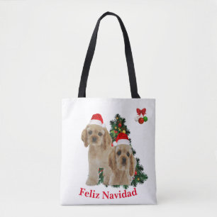 Cocker spaniel Prettig kerstfeest Draagtas