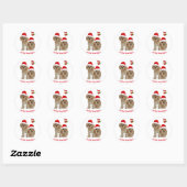 Cocker spaniel Prettig kerstfeest Ronde Sticker (Vel)