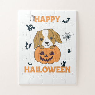 Cocker Spaniel Pumpkin Cute Dogs Happy Halloween Legpuzzel