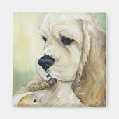 Cocker Spaniel Pup and Chick Magnet (Devant)