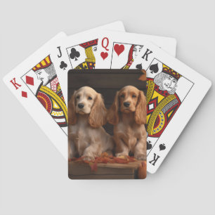 Cocker Spaniel Pup Autumn Delight Pompoen Pokerkaarten