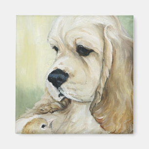 Cocker Spaniel Pup en Chick Magnet Magneet