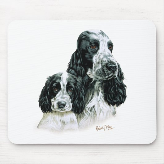 Cocker Spaniel & Pup Muismat (Voorkant)