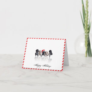 Cocker Spaniel Puppies in Santa Hat Christmas Kaar Feestdagen Kaart