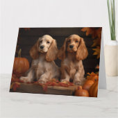 Cocker Spaniel Puppy Herfst Delight Pompoen Kaart (Voorkant)