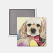 Cocker Spaniel Puppy Paasmagneet Magneet (Voorkant / Achterkant)