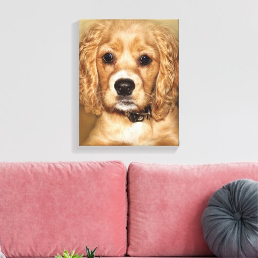 Cocker Spaniel Puppy Portrait Canvas Wrap (Insitu (Woonkamer))