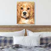 Cocker Spaniel Puppy Portrait Canvas Wrap Afdruk (Insitu (Slaapkamer))