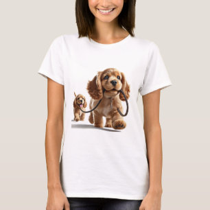 Cocker Spaniel Pups lopen Schattigee Hondenliefheb T-shirt