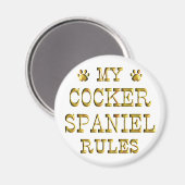 Cocker Spaniel Regels Goud Magneet (Voorkant / Achterkant)