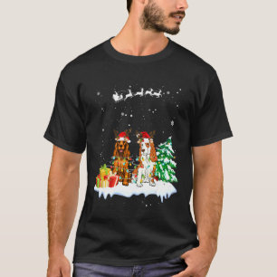 Cocker Spaniel Reindeer Xmas Light Kerstmis Ornam T-shirt