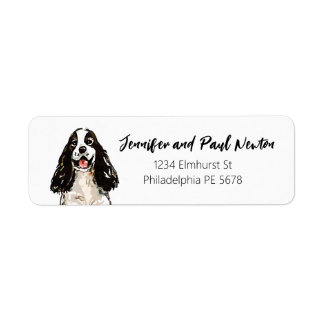 Cocker spaniel retouradreslabel etiket