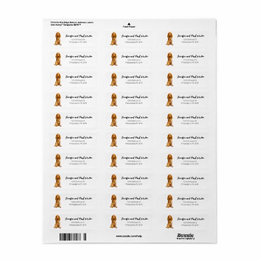 Cocker spaniel return address label (Full Sheet)