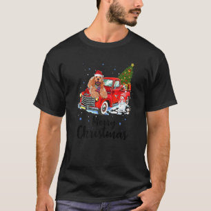 Cocker Spaniel Rides Red Truck Kerstmis Pajama T-shirt