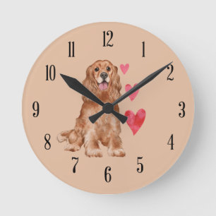 Cocker Spaniel Ronde Wandklok Klok