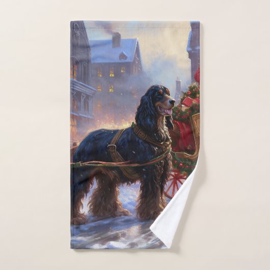 Cocker Spaniel Saison des Fêtes de Noël (Serviette à main)