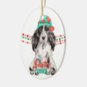Cocker Spaniel Santa Hat Holiday String Beads Keramisch Ornament (Links)