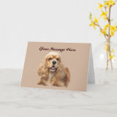 Cocker Spaniel Schattig Wenskaart Kaart (Gele Bloem)