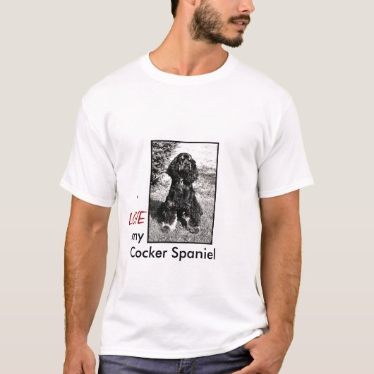 Cocker Spaniel-schets op Shirt met korte hoes (Voorkant)