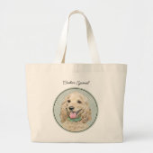 Cocker Spaniel Schilderen Buff Gold Originele Hond Grote Tote Bag (Voorkant)