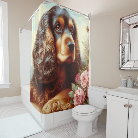  Cocker Spaniel Schilderij Douchegordijn (In situ)