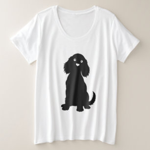 Cocker Spaniel Silhouet met Hartneus Grote Maat T-shirt