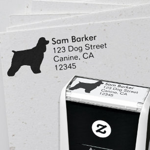 Cocker Spaniel Silhouet Retouradres Zelfinktende Stempel