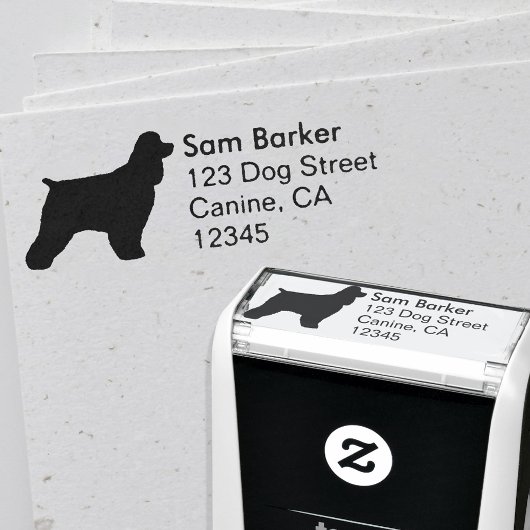 Cocker Spaniel Silhouet Retouradres Zelfinktende Stempel