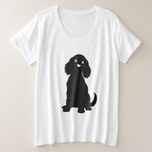 Cocker Spaniel Silhouette avec noeud cardiaque (Design devant)
