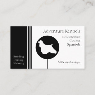 Cocker Spaniel Silhouette Modern Black White Visitekaartje