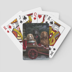 Cocker Spaniel Sneeuw Slede Kerst Decoratie  Pokerkaarten