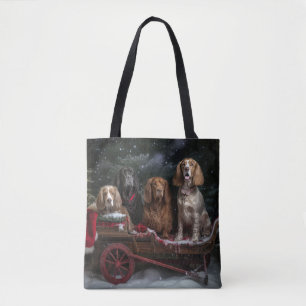 Cocker Spaniel Sneeuwslee Kerstdecoratie Draagtas