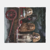 Cocker Spaniel Sneeuwslee Kerstdecoratie Fleece Deken (Voorkant (Horizontaal))