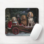 Cocker Spaniel Sneeuwslee Kerstdecoratie Muismat (Met muis)