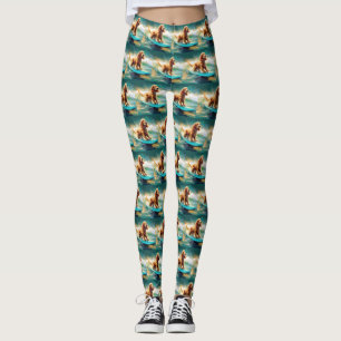 Cocker Spaniel Strand Surfen Schilderij Leggings