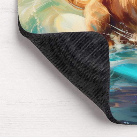 Cocker Spaniel Strand Surfen Schilderij Muismat (Hoek)